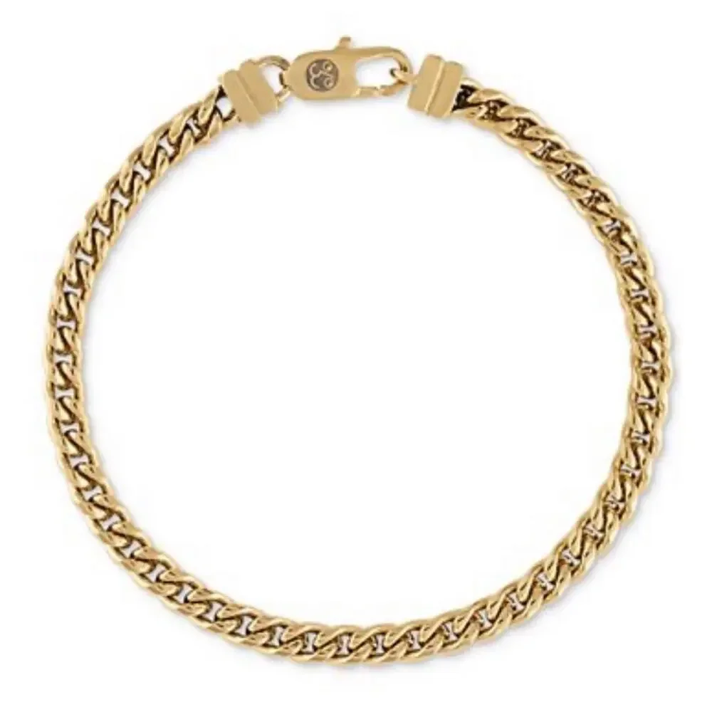 Esquire Men's Cuban Link Gold Plated Stainless Steel Bracelet